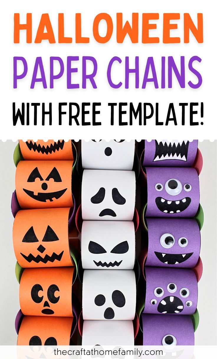 Easy Halloween Paper Chains (with Free Template!)