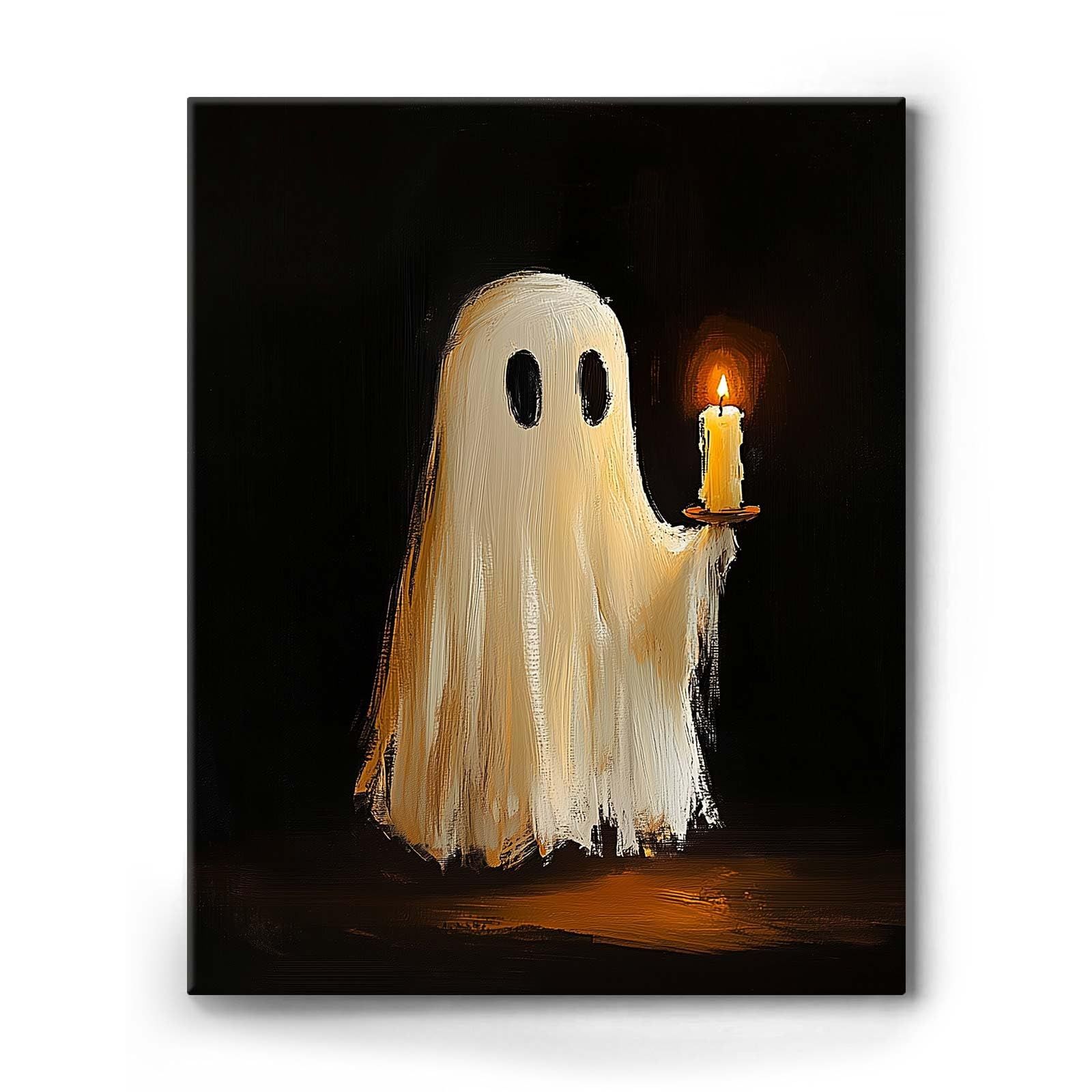 ART Halloween Canvas Wall, Ghost Canvas Wall Ghost Holding Candles Haunting Ghost Poster Halloween Decor Gothic Painting for Dark Academia Room Decor 11x14inch