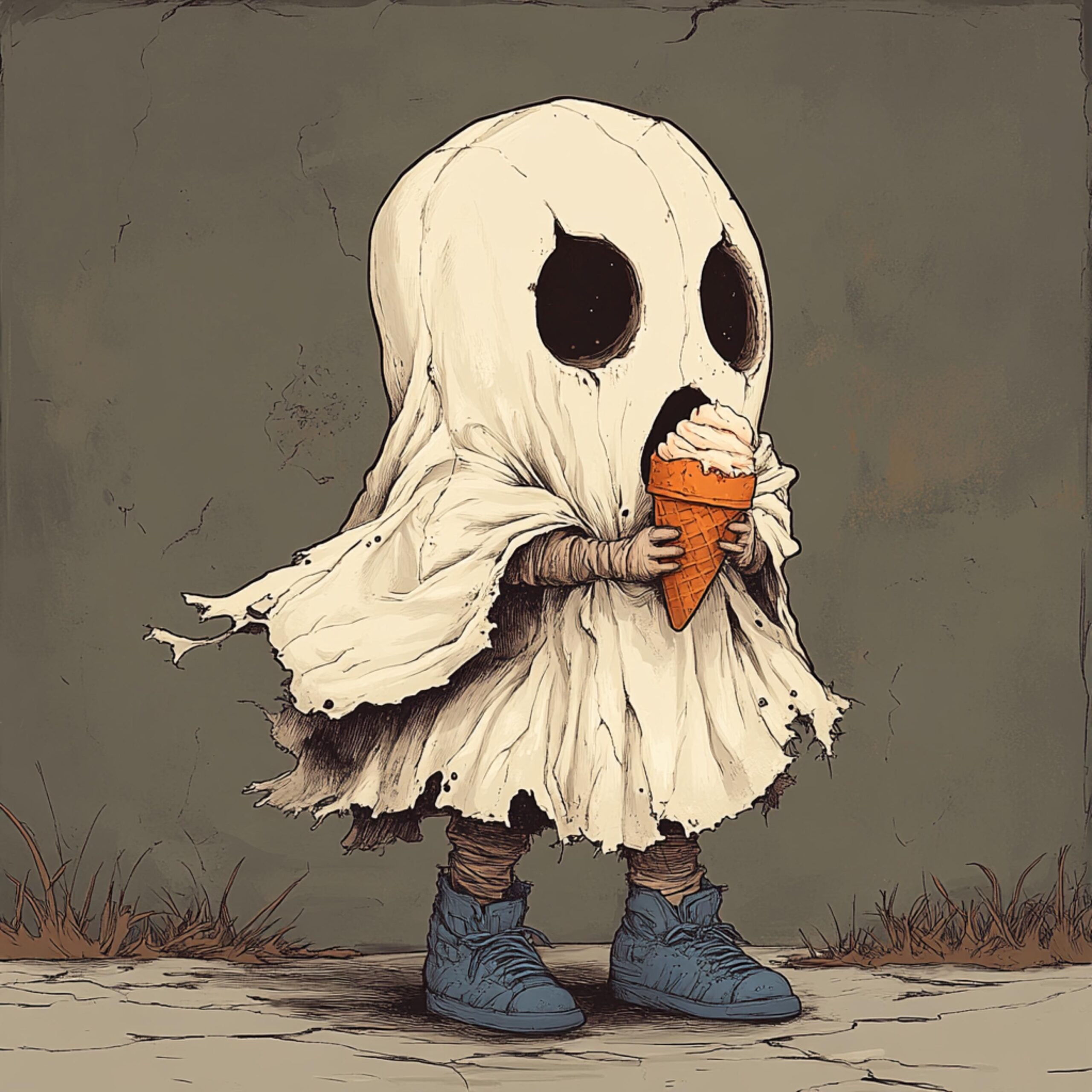 38 Boo Sheet Ghosts Poster, 38 Digital Images Set, Ghost Square Artwork, Ghost with Mushrooms, Large Digital Art Print, Halloween Poster