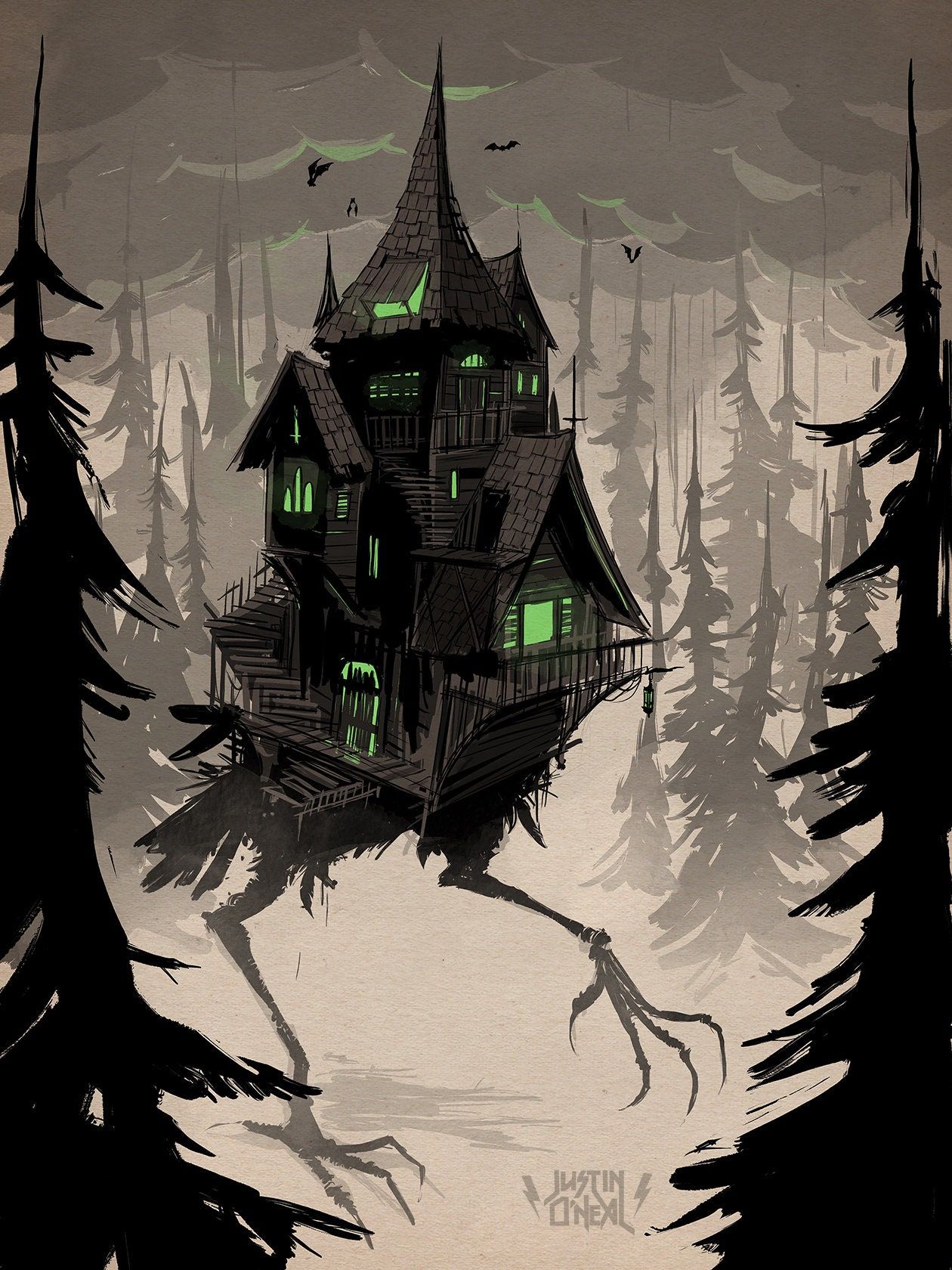 the Baba Yaga House – fine art print – 9×12