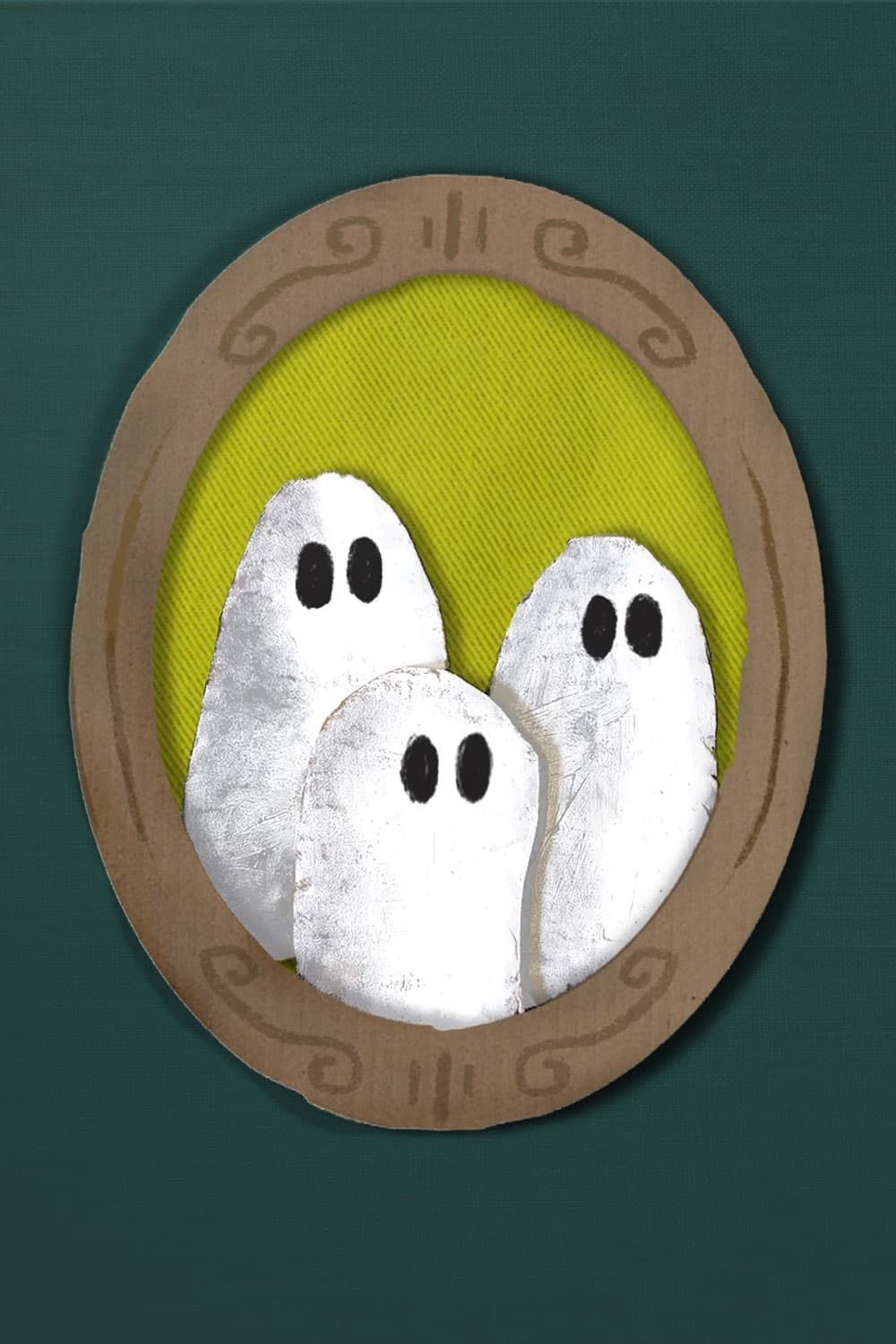 Make Cardboard Ghost Family Portraits With Kids for Halloween