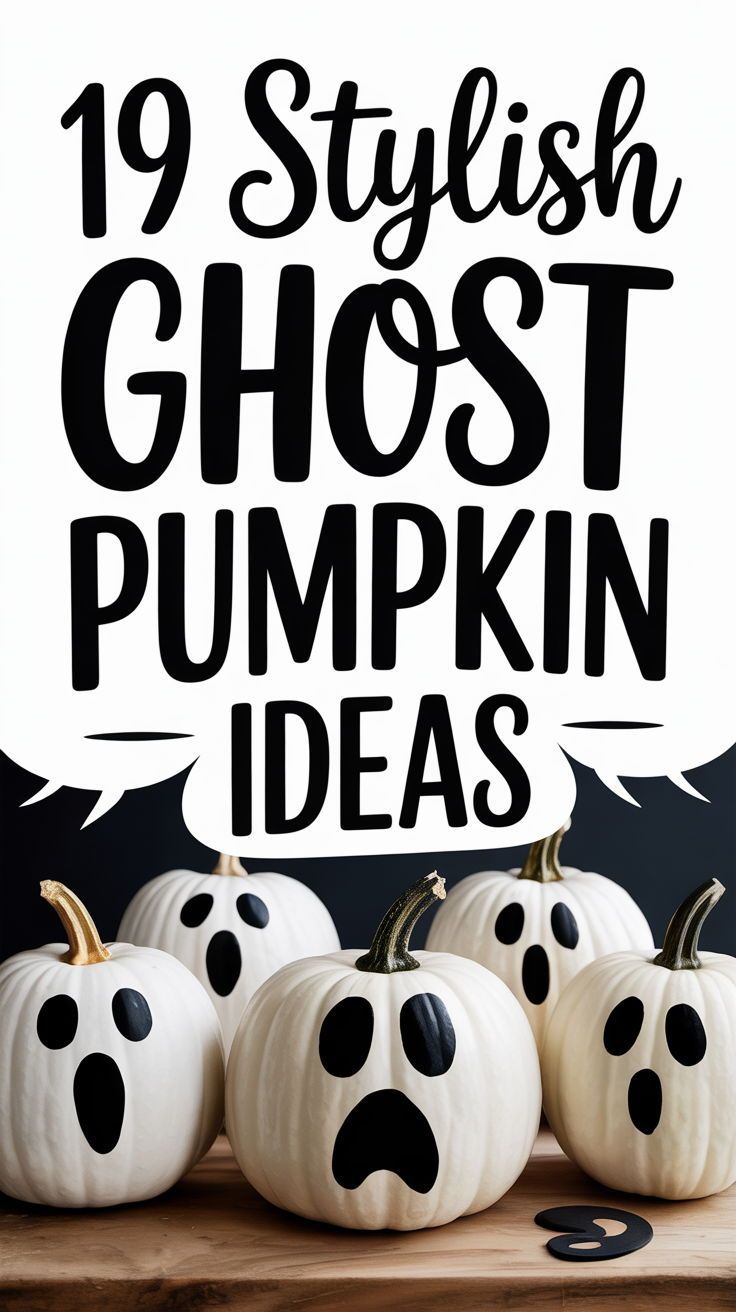 19 Stylish Ghost Painted Pumpkin Ideas