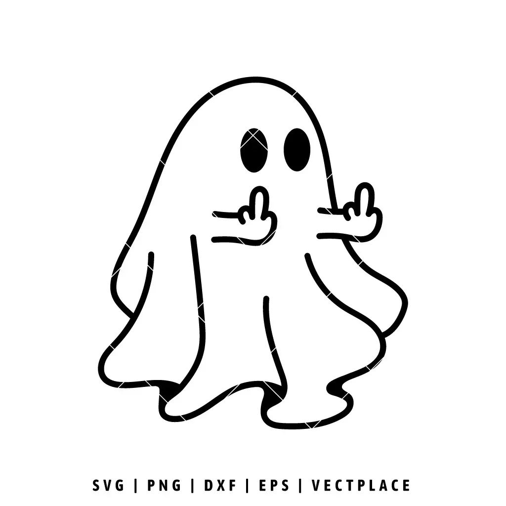 Ghost Middle Finger Halloween SVG