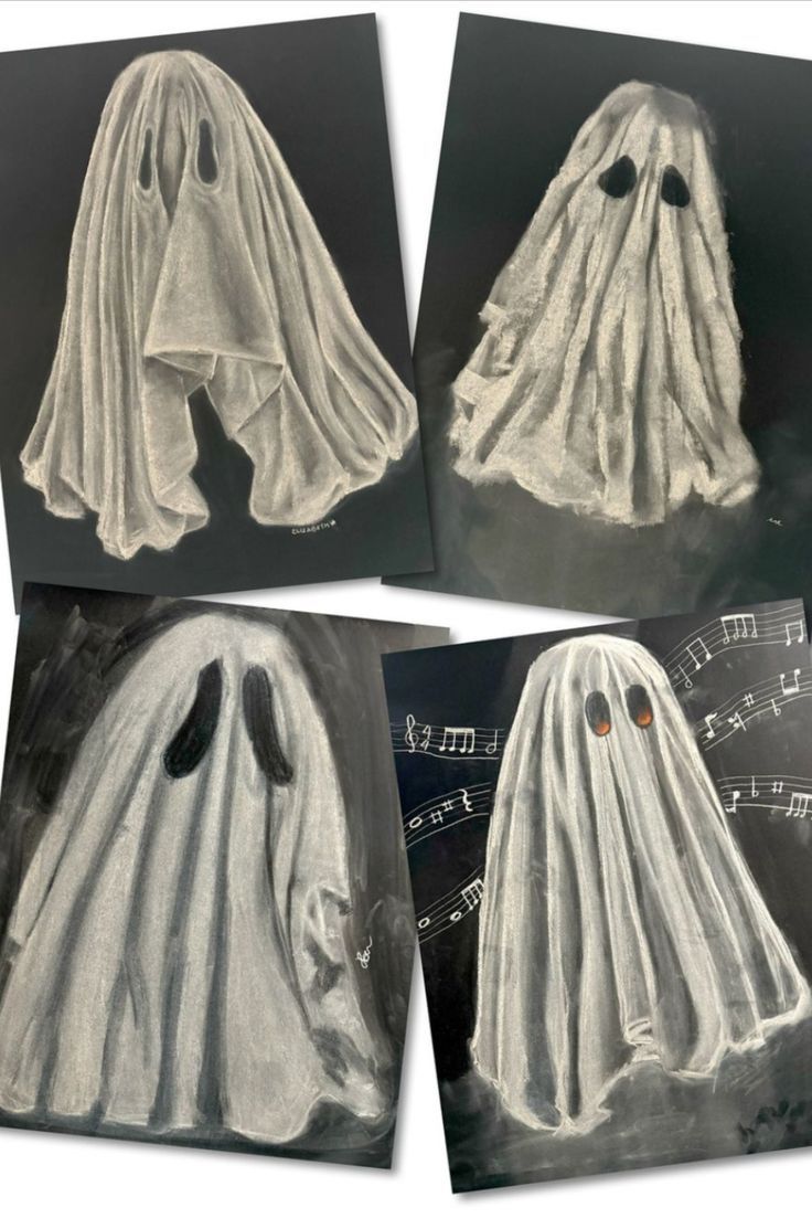 Halloween Art Project | Chalk Pastel Ghosts