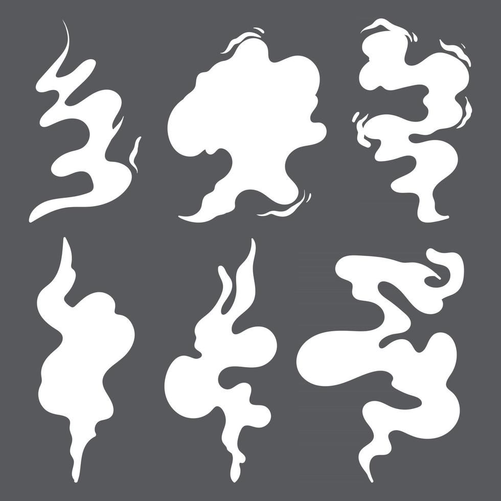 Download Set of a Smoke or steam clouds cartoon style for free