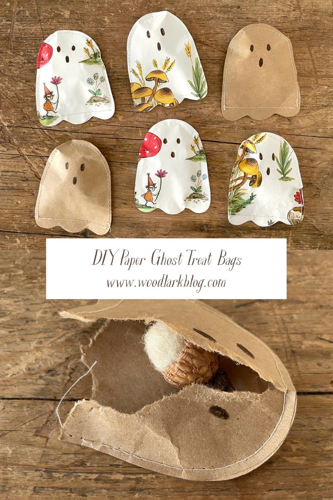 DIY Halloween Recycled Paper Ghost Treat Bags – Woodlark Blog