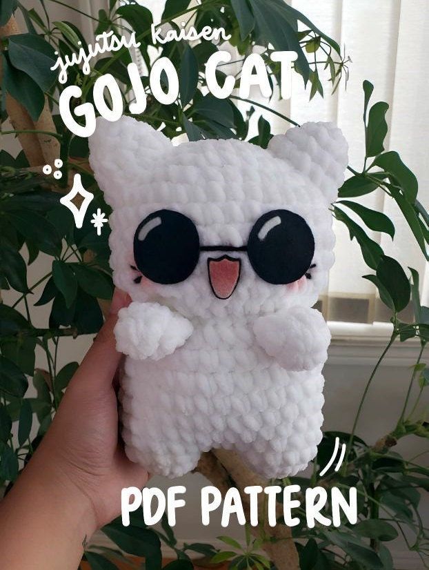 PDF PATTERN Crochet Gojo Cat/Cat with Sunglasses Plush