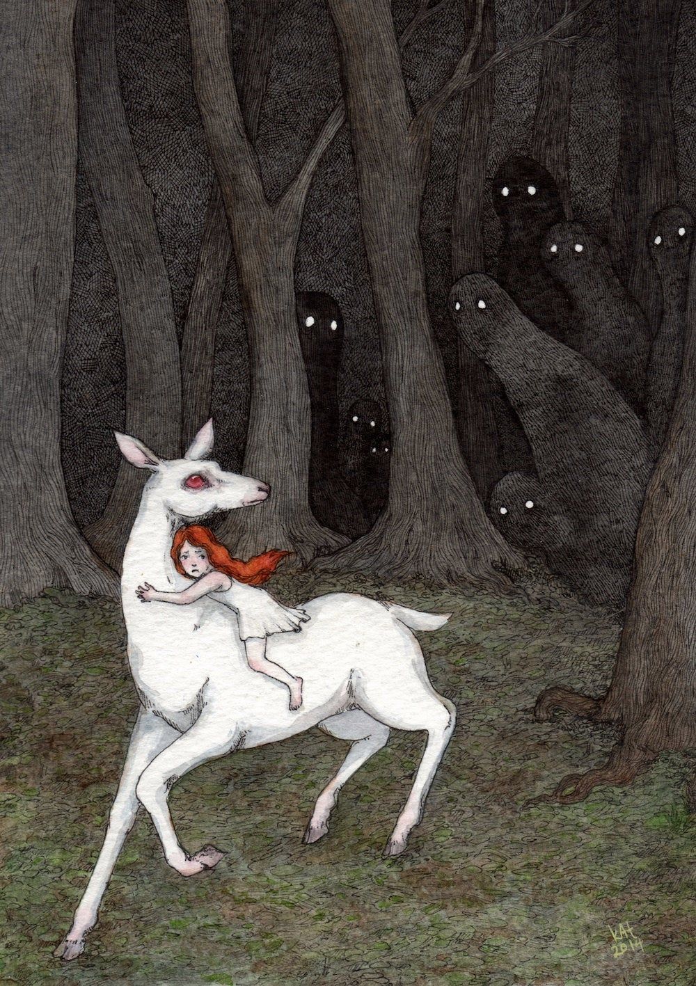 There Are Darker Things Than Shadows in These Woods – 5×7\” Print