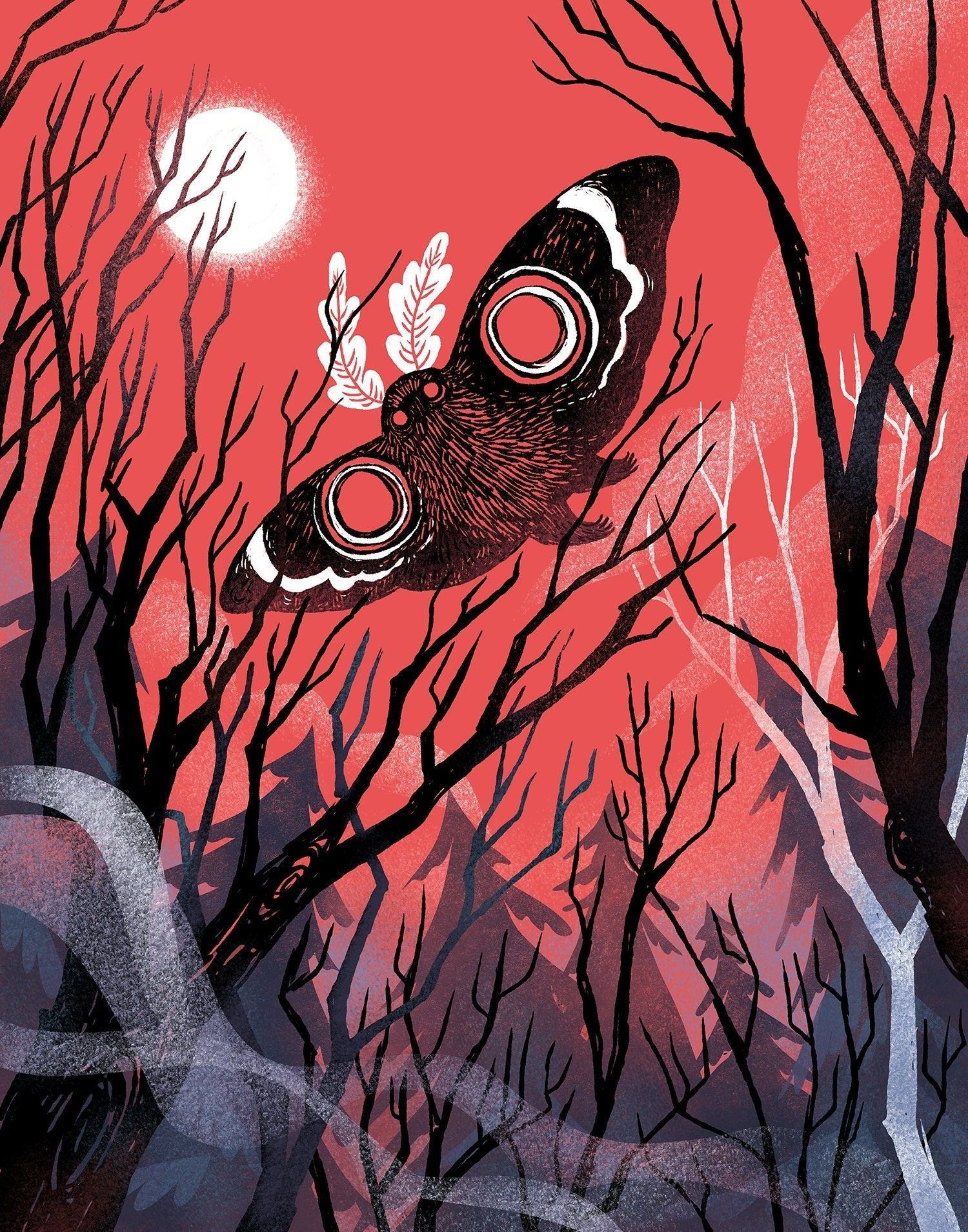 Red Sky of Mothman 11×14 inch art poster print