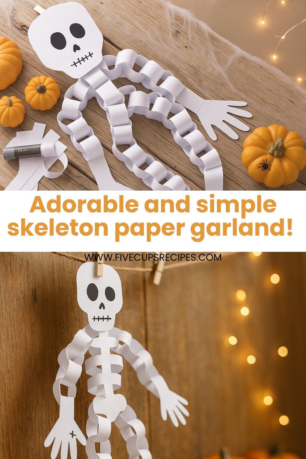 Create a Spooky Skeleton Garland: Easy Halloween Craft for Kids Fun