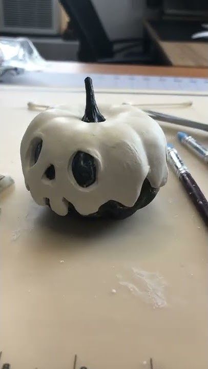 Air Dry Clay Poison Pumpkin | #Shorts #artshorts #halloween #crafts #poisonapple