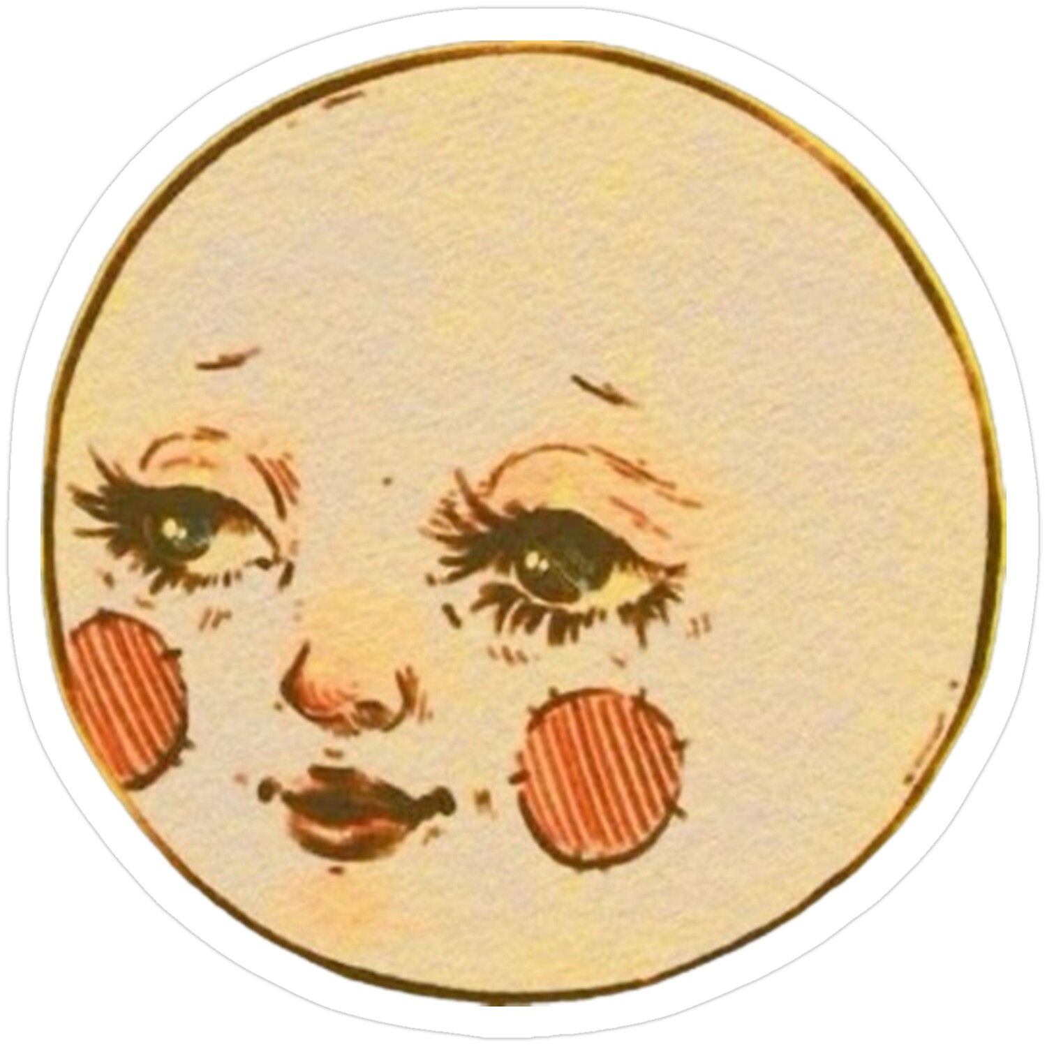 Vintage Moon Cherub Sticker