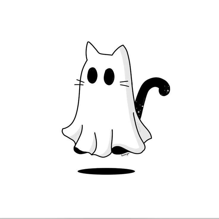 Ghost Cat Sticker – By Sonoyin