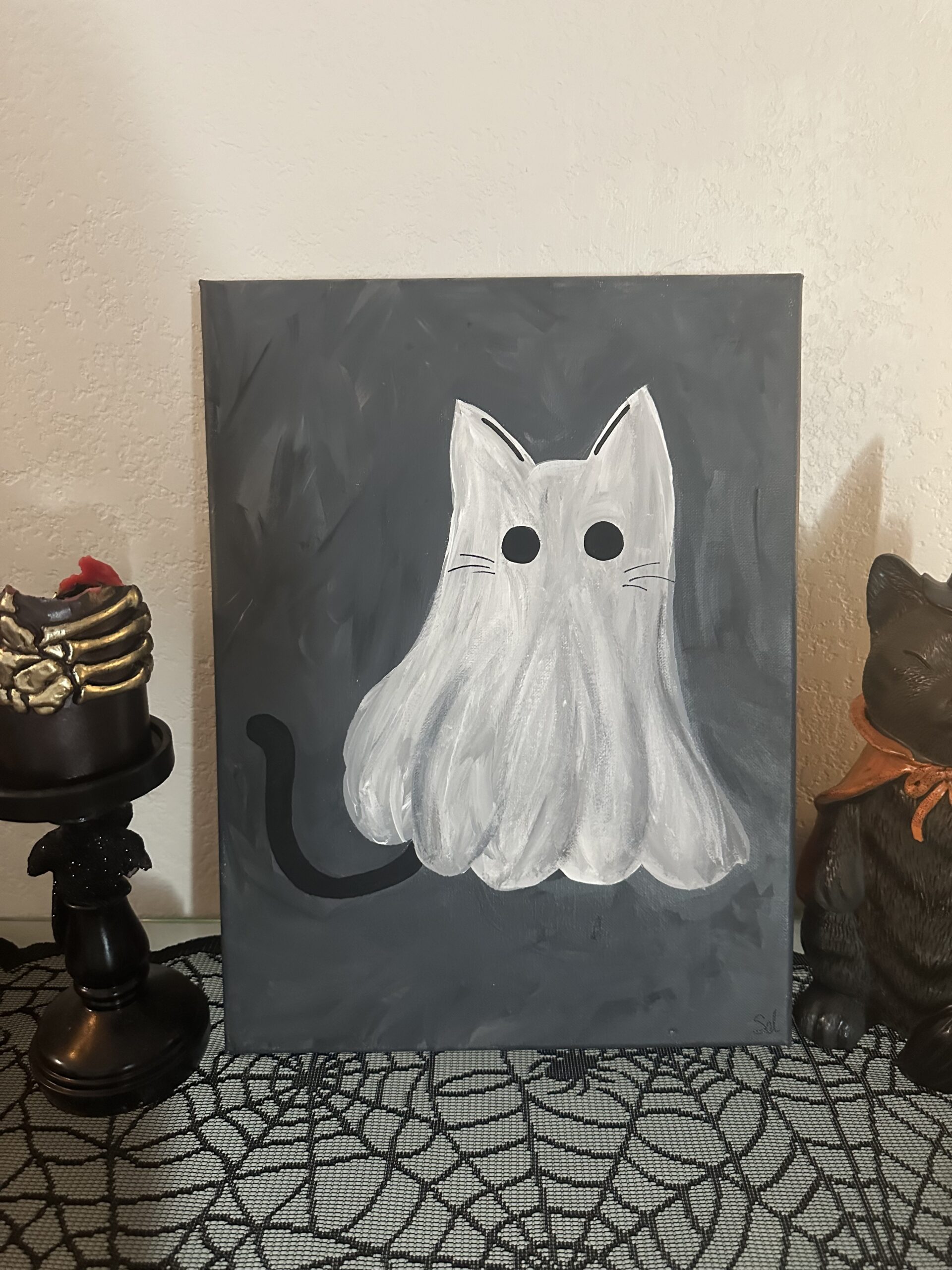 Cat ghost painting