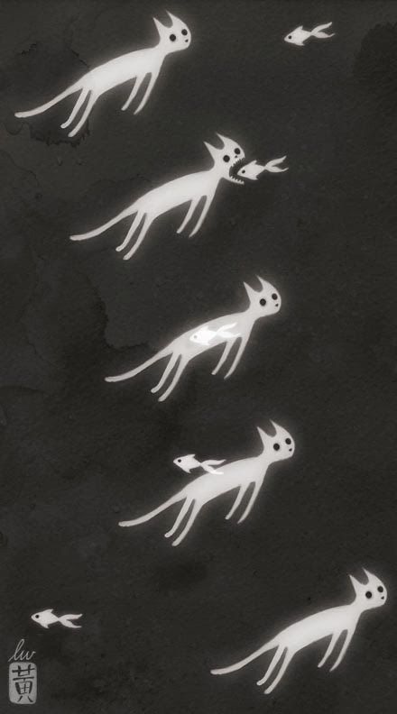 Further Adventures of Ghost Cat: In Which Ghost Cat Encounters a Fish