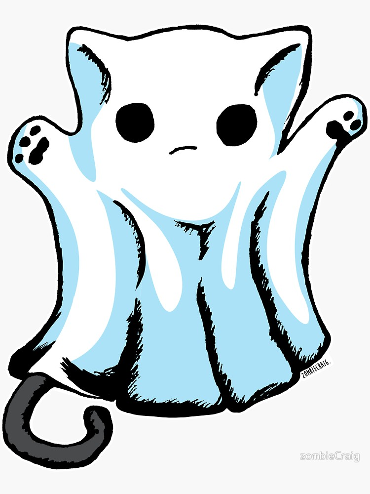 Halloween Geisterkatze Sticker 👻 | Mit Se Boo | zombieCraig