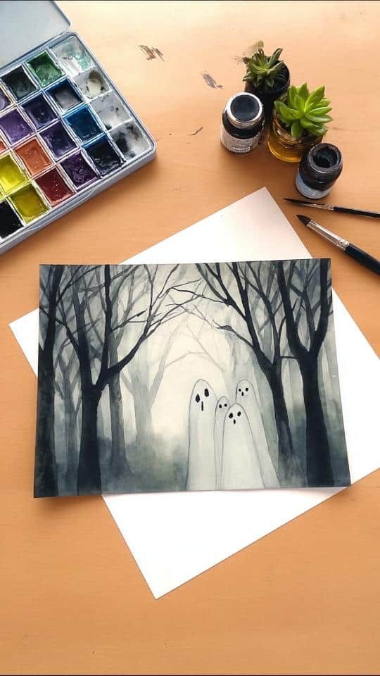 Best 24 Halloween Watercolor Paintings Ideas for Artists to Try