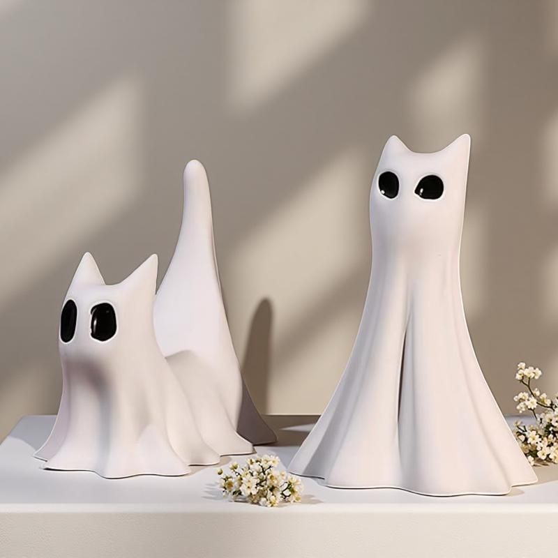 Ghost Cat Silicone Mold-Ghost Cat Ornaments Resin Mold-3D Halloween Cat Candle Mold-Concrete Cement Ghost Cat Mold-Aromatherapy Plaster Mold